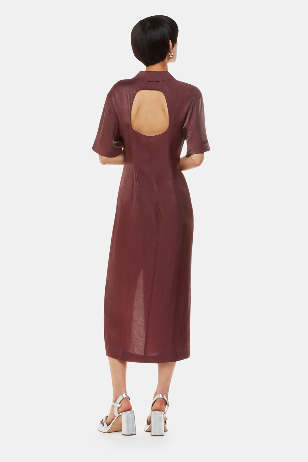 Aubergine Delila Metallic Midi Dress